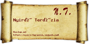 Nyirő Terézia névjegykártya